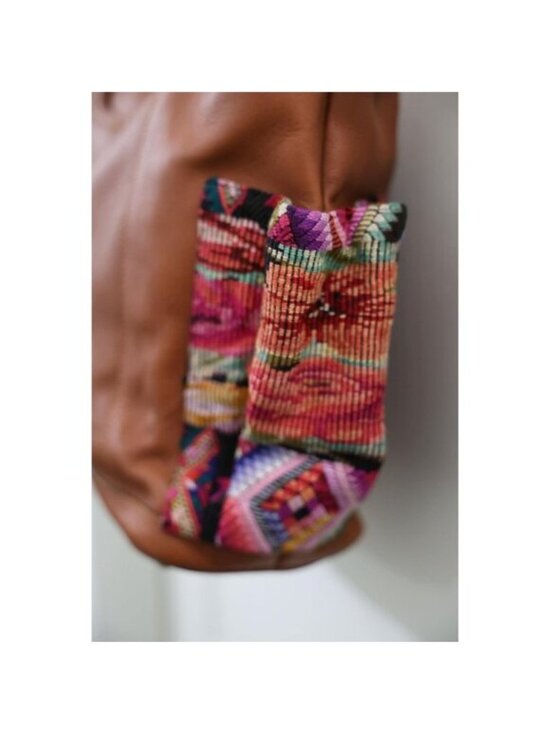 Guatemalan Convertible Bag | 100% Full-Grain Leather Vintage Huipil | Unique Bag main image 6